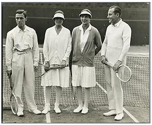 UK, Wimbledon, Miss C. Tyrrol, Miss Helen Wills and F.T. Hunter