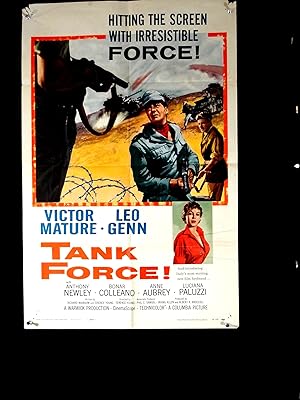 TANK FORCE-1958-VG/FN-ONE SHEET-WAR-WWII-VICTOR MATURE-LUCIANA PALUZZI-LEO VG/FN