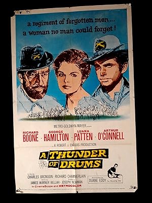 A THUNDER OF DRUMS-1961-VG -ONE SHEET-WESTERN-BOONE-HAMILTON-PATTEN VG