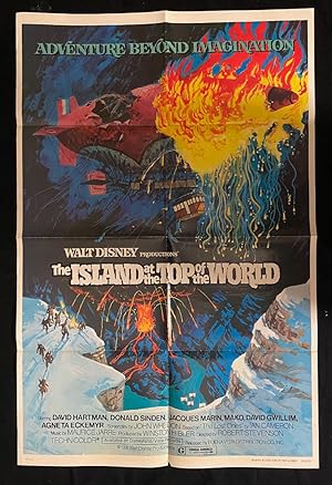 ISLAND AT THE TOP OF THE WORLD-1974-VG -ONE SHEET-ADVENTURE-HARTMAN-SINDEN VG