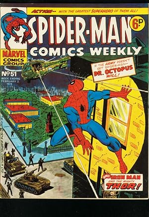SPIDER-MAN COMICS WEEKLY #51 1974-ROMITA-KIRBY-BRITISH-IRON MAN-THOR FN