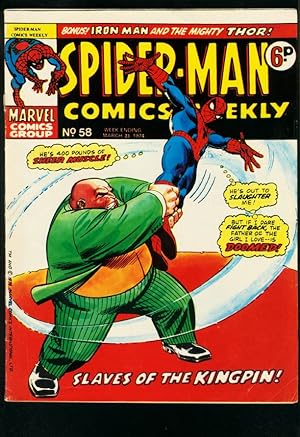 SPIDER-MAN COMICS WEEKLY #58 1974-ROMITA-KIRBY-BRITISH-IRON MAN-THOR FN