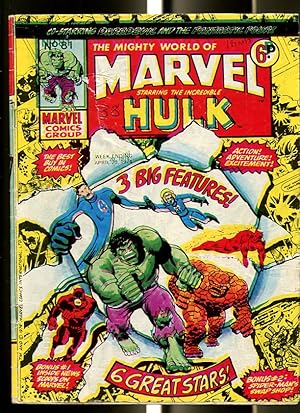 MIGHTY WORLD OF MARVEL #81 1974-HULK-FANTASTIC FOUR-DAREDEVIL-KIRBY-UK COMIC FN