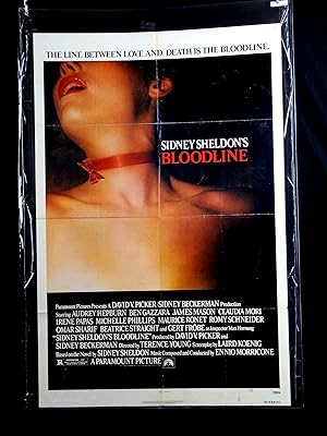 SIDNEY SHELTONS BLOODLINE-1979-VG-ONE SHEET-DRAMA-AUDREY HEPBURN-GAZZARA- VG