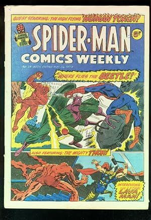 SPIDER-MAN COMICS WEEKLY #15 1973-STEVE DITKO-JACK KIRBY-BRITISH-BEETLE-THOR FN