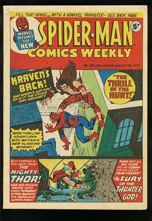 SPIDER-MAN COMICS WEEKLY #28 1973-STEVE DITKO-JACK KIRBY-BRITISH-KRAVEN FN