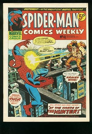 SPIDER-MAN COMICS WEEKLY #41 1973-ROMITA-JACK KIRBY-BRITISH-KRAVEN FN