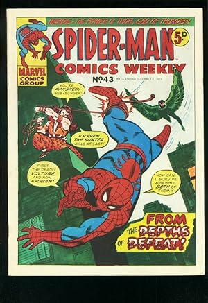 SPIDER-MAN COMICS WEEKLY #43 1973-ROMITA-JACK KIRBY-BRITISH-VULTURE FN