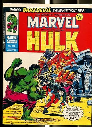 MIGHTY WORLD OF MARVEL #118 1975-HULK-FANTASTIC FOUR-IRON MAN-KIRBY-UK COMIC FN