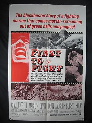 FIRST TO FIGHT-CHAD EVERETT-ORIG POSTER-1967-WAR VG/FN