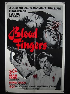 BLOOD FINGERS-ALAN TANG-ORIG POSTER-1972-KUNG FU VG/FN