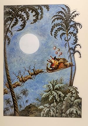 An original watercolor painting from "Christmas 1993 or Santa's Last Ride."