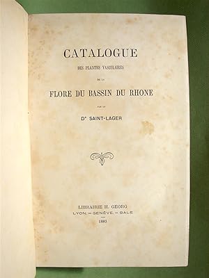 Catalogue des plantes vasculaires de la flore du bassin du Rhône.