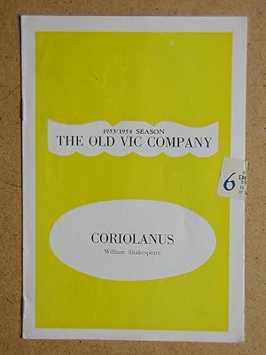 Coriolanus By William Shakespeare. Theatre Programme.