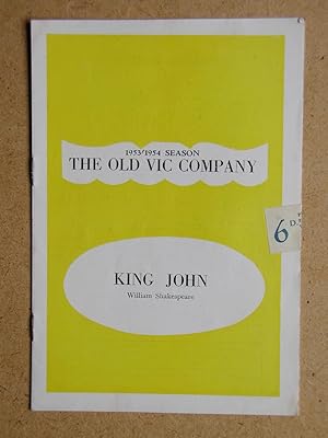 King John By William Shakespeare. Theatre Programme.