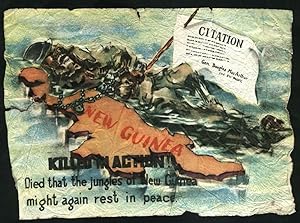 World War II Japanese propaganda leaflet, "Killed in Action. Died that the jungles of New Guinea ...