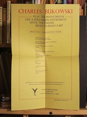 Promotional Broadside, (Braodside Flyer #8) Play the Piano Drunk Like a Percussion Instrument Unt...