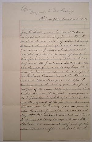Rare Document Signed about land in Pennsylvania