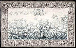 [Plate illustrating the defeat of the Spanish Armada by the English Fleet under the command of Lo...