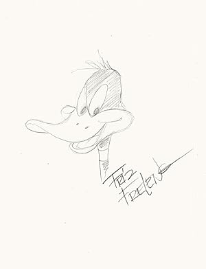 ORIGINAL ART SIGNED. Daffy Duck Original Pencil Drawing Signed, on card stock measuring 9.5 x 6.7...