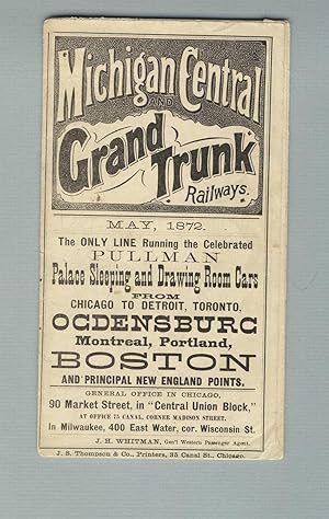 Michigan Central and Grand Trunk railways. May, 1872 [panel title]