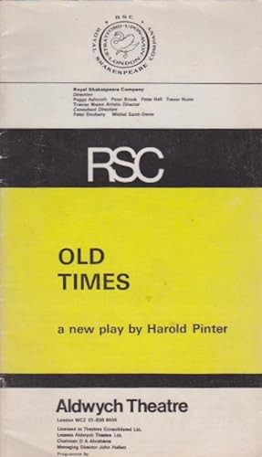 Old Times: a new play by Harold Pinter [Program]