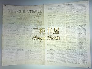 First Issue of "The China Times", January 21, 1901, The Very First English Newspaper Ever Publish...