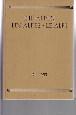 Die Alpen - Les Alpes - Le Alpi. XI 1935. Revue du Club Alpin Suisse