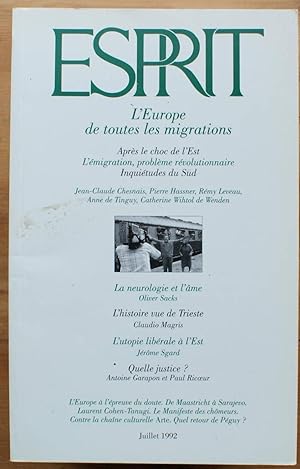 ESPRIT numéro 7 de juillet 1992 - L'Europe de toutes les migrations