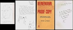 10zeiliger Brief mit halbseitiger Illustration von Peter Ustinov an den sehr geehrten "Bundesgeih...