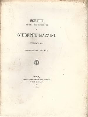 Epistolario di Giuseppe Mazzini. Volume XXI.