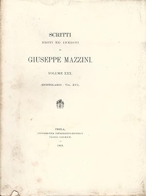 Epistolario di Giuseppe Mazzini. Volume XVI.