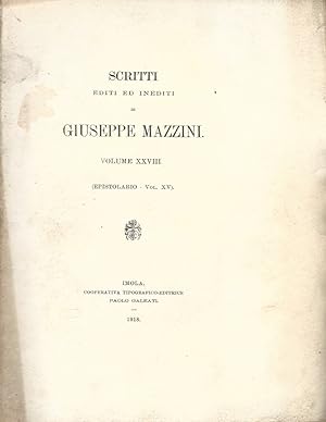 Epistolario di Giuseppe Mazzini. Volume XV.