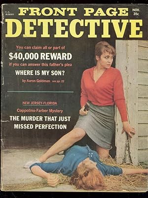FRONT PAGE DETECTIVE NOV 1966-GIRL FIGHT-PULP--CATFIGHT VG