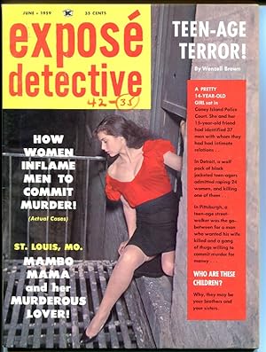 EXPOSE DETECTIVE-JUNE 1959-G/VG-SPICY-MURDER-RAPE-KIDNAP-TEEN TERROR VG/FN