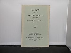 Catalogue of the Library of the Late Joseph A Padway,Washington D.C., January 17 and 18 1949