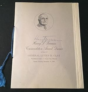 Original Program "Harry Truman Commendation Award Dinner in Honor of General Lucius D. Clay" (SIG...