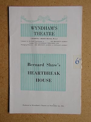 Bernard Shaw's Heartbreak House. Theatre Programme.