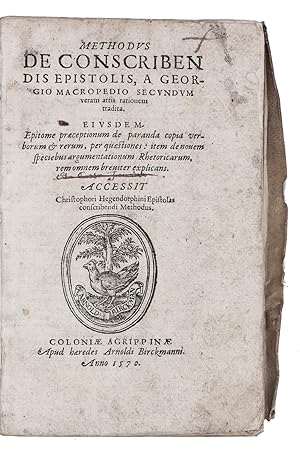 Methodus de conscribendis epistolis, . secundum veram artis rationem tradita .Cologne, heirs of A...