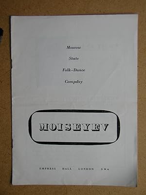 Igor Moiseyev. Moscow State Folk-Dance Company. Theatre Programme.