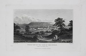 Antique Engraved Print Illustrating North View of the Town of Cheltenham, Taken from Marl Hill, P...