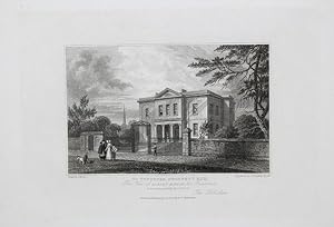 Antique Engraved Print Illustrating Albion House, Cheltenham, Published in 1826.