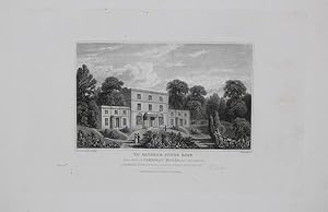 Antique Engraved Print Illustrating Cambray House, Cheltenham, Published in 1826.