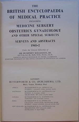 The British Medical Encyclopaedia Of Medical Practice Surveys and Abstracts 1941-42