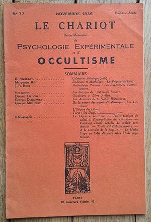 le CHARIOT - revue mensuelle de Psychologie Expérimentale et d'OCCULTISME - 1936