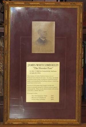 SIGNED AND INSCRIBED PHOTOGRAPH OF JAMES WHITCOMB RILEY