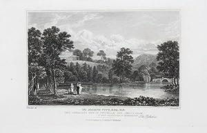 Antique Engraved Print Illustrating a Landscape View of Pittville Spa in Cheltenham (Pittville Pu...
