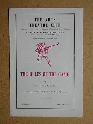 The Rules Of The Game By Luigi Pirandello. Theatre Programme.