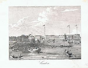 Canton, China. Lithographie