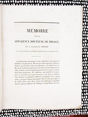 1834 Prévost DOUTEUSE DE MIRAGE / DOUBTFUL VISIONS Science & Cause of MIRAGES Pierre Prevost